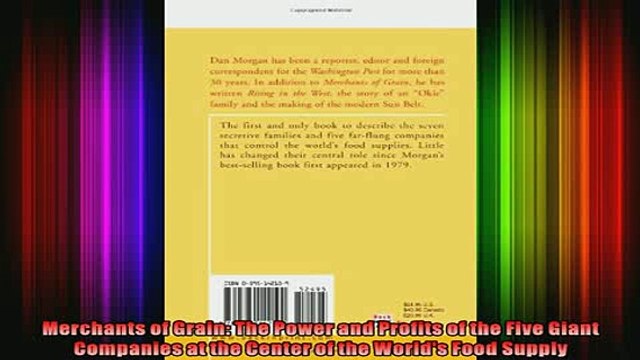 DOWNLOAD FULL EBOOK Merchants of Grain The Power and Profits of the Five Giant Companies at the Center of the Full Ebook Online Free