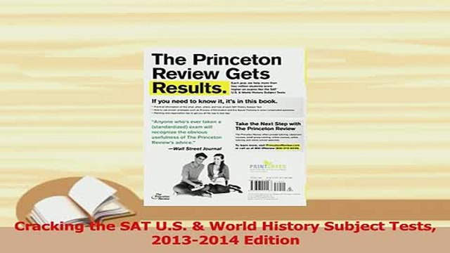 PDF Cracking the SAT US World History Subject Tests 20132014 Edition Read Full Ebook