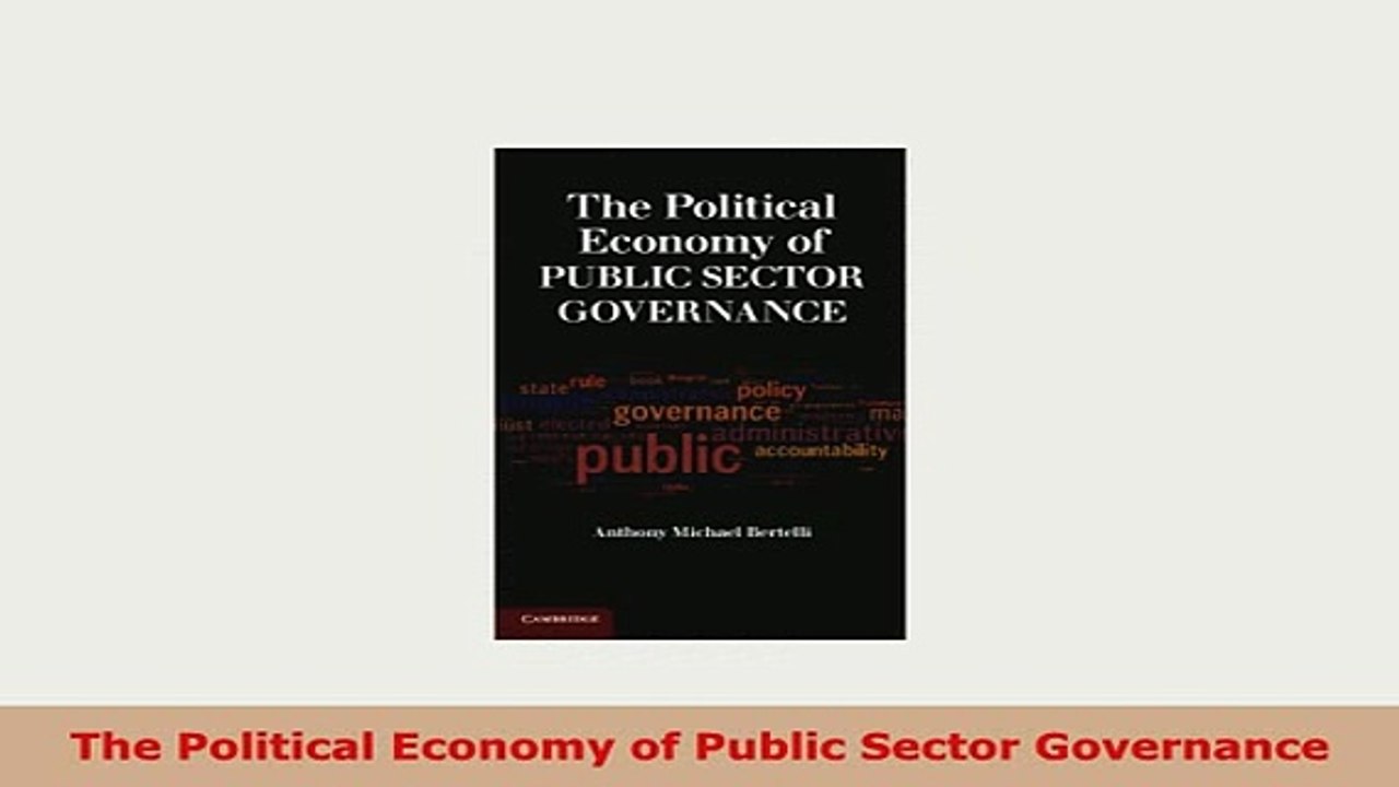 PDF  The Political Economy of Public Sector Governance Read Full Ebook