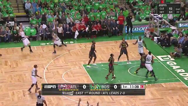 Jonas Jerebko Sick Putback Dunk Hawks vs Celtics Game 3 April 22, 2016 NBA Playoffs