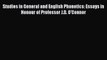 Download Studies in General and English Phonetics: Essays in Honour of Professor J.D. O'Connor