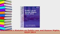 Download  Blackstones Statutes on Public Law and Human Rights 20102011 Free Books
