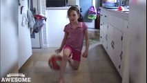 8 year old girl is incredible at dribbling basketballs!