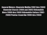 [Read Book] General Motors: Chevrolet Malibu (1997 thru 2003) Chevrolet Classic (2004 and 2005)