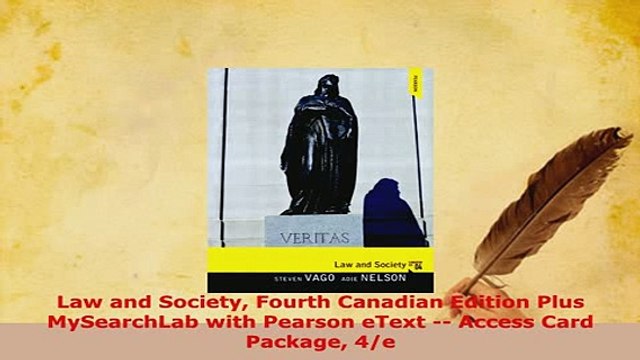 PDF Law and Society Fourth Canadian Edition Plus MySearchLab with Pearson eText Access Card Read Online