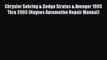[Read Book] Chrysler Sebring & Dodge Stratus & Avenger 1995 Thru 2005 (Haynes Automotive Repair
