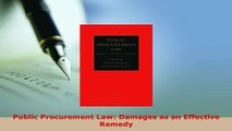 Download  Public Procurement Law Damages as an Effective Remedy Free Books