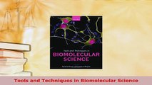 PDF  Tools and Techniques in Biomolecular Science PDF Full Ebook