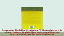 PDF  Regression Modeling Strategies With Applications to Linear Models Logistic Regression and PDF Full Ebook
