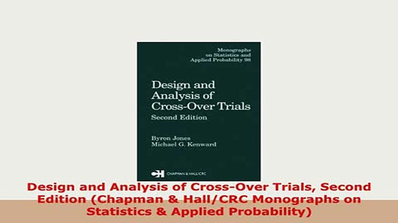 PDF  Design and Analysis of CrossOver Trials Second Edition Chapman  HallCRC Monographs on PDF Full Ebook