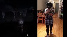 Une fille en panique pendant une partie en réalité virtuelle