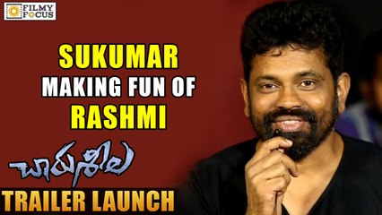 Sukumar Making Fun of Rashmi Gautham at Charu Seela Trailer Launch - Filmyfocus.com