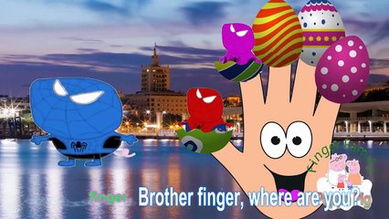 Peppa Pig Finger Family Song Peppa Pig Spider man Magical Surprise Eggs Kids Songs