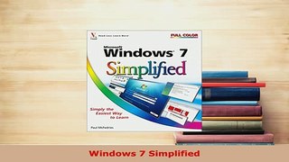 PDF  Windows 7 Simplified Download Full Ebook