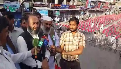 Mustaq Ahmed Khan addressing media after reviewing prepration of Ishq-e-Mustafa rally