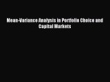 Download Mean-Variance Analysis in Portfolio Choice and Capital Markets Ebook Free