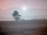 Ukrainian armed forces destroy a separatist ammo storage facility with an ATGM