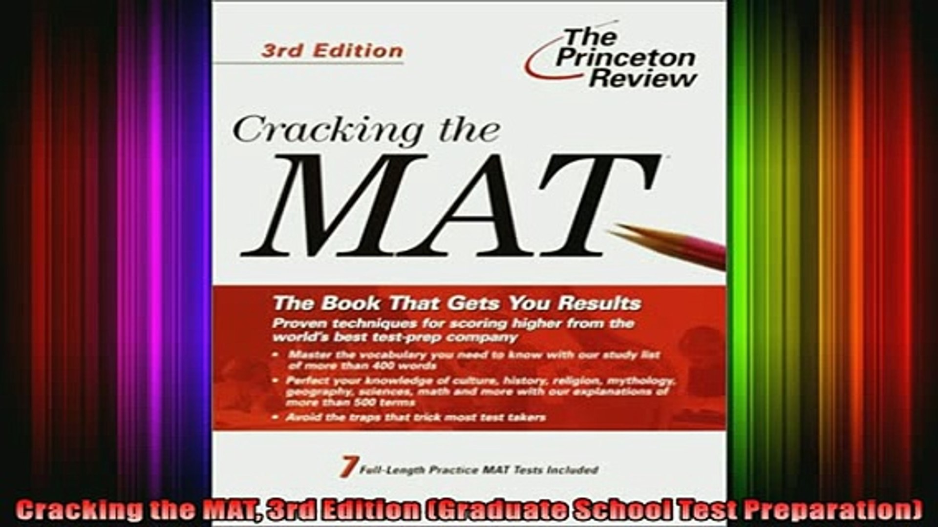 Read Book Cracking The Mat 3rd Edition Graduate School Test