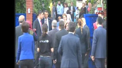 Gaziantep Davutoğlu ve Merkel Gaziantep'te ... Türkiye - AB Suriyelilere Yardım Programı Açılışı 1