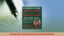 PDF  Computer Acronyms and Abbreviations Free Books