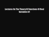 [PDF] Lectures On The Theory Of Functions Of Real Variables V1 [Read] Online