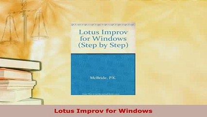 Download  Lotus Improv for Windows  Read Online