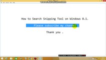 How to Search Snipping Tool on Windows 8.1