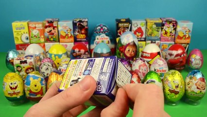 100 Surprise EGGS!!! Mickey Mouse Маша и Медведь Kinder Surprise Peppa Pig Pony Sponge Bob
