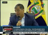 Ecuador: Pdte. Correa ofrece balance por afectaciones del terremoto