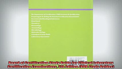 READ book  Board of Certification Study Guide for Clinical Laboratory Certification Examinations 5th Full Free