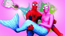 Pink Spidergirl Becomes a Mermaid w_ Spiderman Elsa Joker & T-Rex_Godzilla! Superheroes In Real Life (1080p)