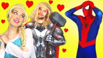 Spiderman & Frozen Elsa vs Maleficent! w_ Pink Spidergirl, Joker Prank & Mermaid! Funny Superheroes (1080p)