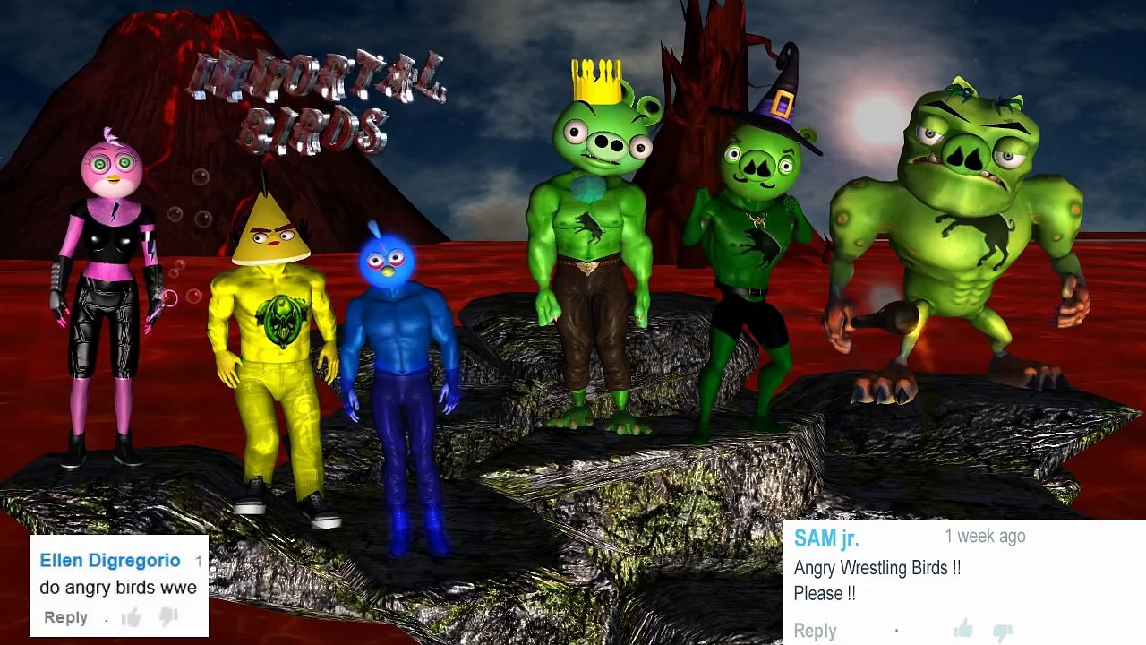 ANGRY BIRDS in WWE IMMORTALS ♫ 3D animated Game Mashup ☺ FunVideoTV - Style ;-))