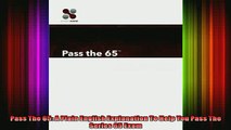 READ book  Pass The 65 A Plain English Explanation To Help You Pass The Series 65 Exam Full EBook