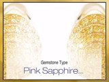 Choose Your Sapphire Color - Pink or Yellow Sapphire Pave Concentric Circle Post Earrings in n14 kar