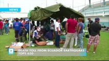 Death toll from Ecuador earthquake tops 650