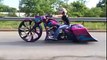 Bike Addiction - Chick riding a Crazy 32 inch big wheel bagger!
