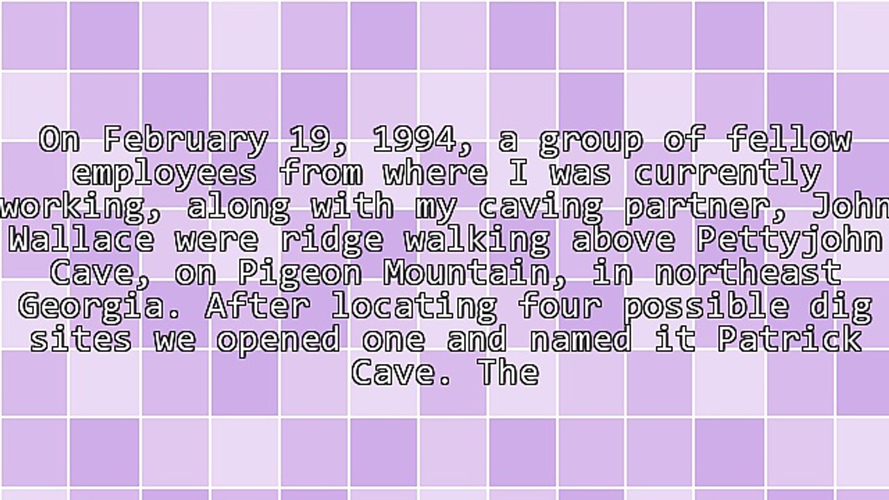 Why Do We Go Into Caves, Patrick Cave