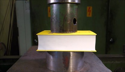 Crushing book with hydraulic press