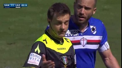 Antonio Candreva Penalty MISS Sampdoria 1 - 1 Lazio Serie A 24-4-2016