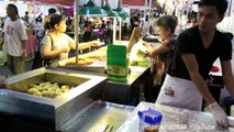 Bangkok Street Food. Cooking Fried Loaves of Bread. Thailand