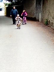 Essai avec le vélo de grand !