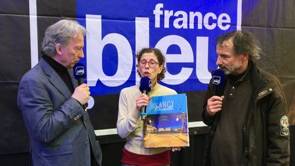 Olivier Henry Dancy photographe et Serge Damini éditeur, invités de France Bleu Lorraine pour le livre "Nancy Éternelle"