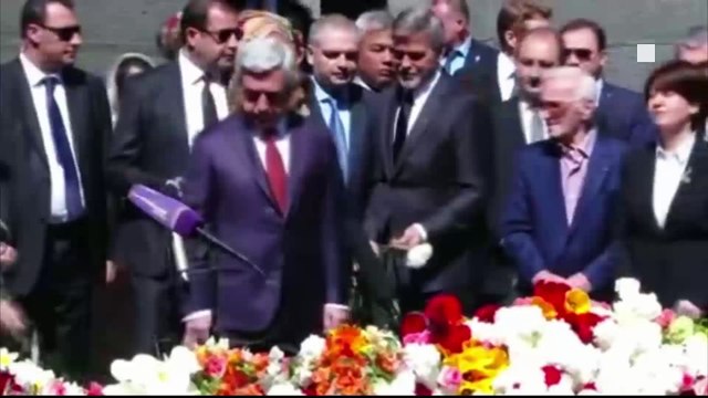 Clooney joins Armenians to mark anniversary of massacre