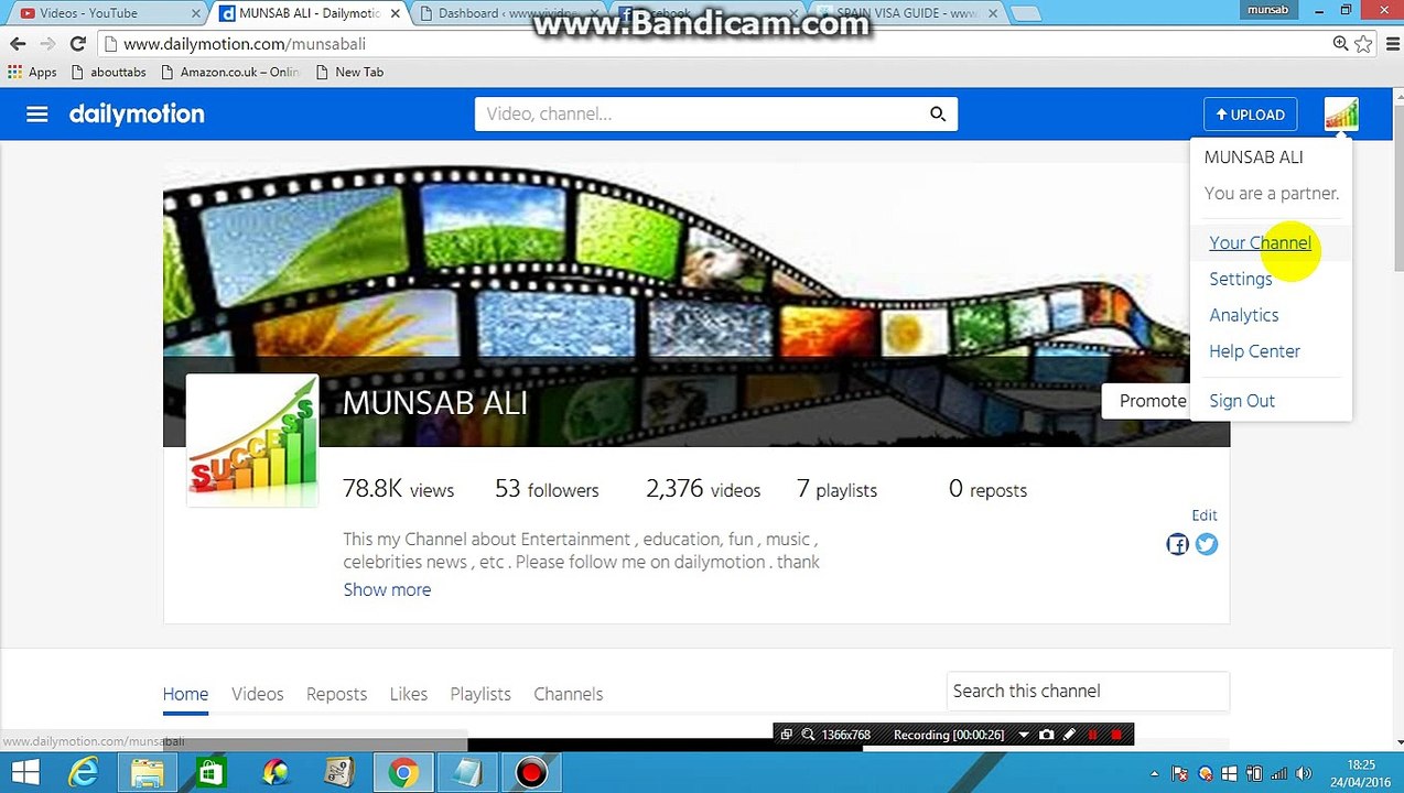 How to Check Total Earning on Daily motion Channel IN Urdu/Hindi