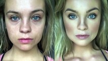 Erin Stewart's before and after contour using Anastasia Contour Kit (powder)