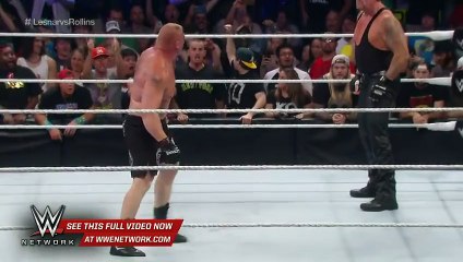 The Undertaker returns to confront Brock Battleground 2015 wwe