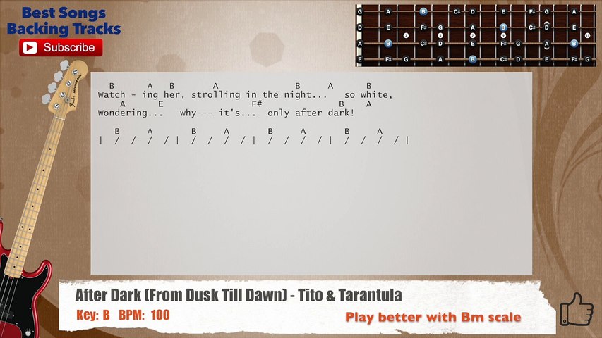 After Dark (From Dusk Till Dawn) - Tito & Tarantula Bass Backing Track ...