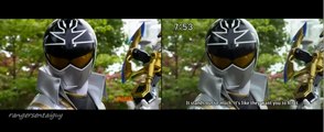 Power Rangers Super Megaforce Silver Ranger First Appearance Split Screen (PR and Sentai version)
