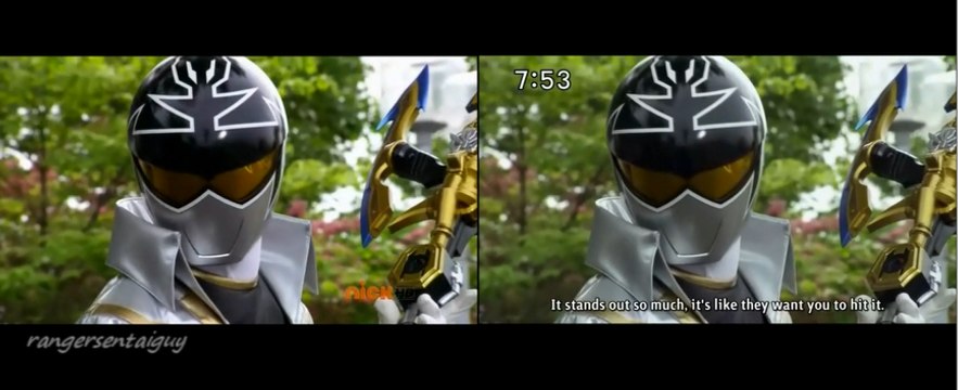 Power Rangers Super Megaforce Silver Ranger First Appearance Split Screen (PR and Sentai version)